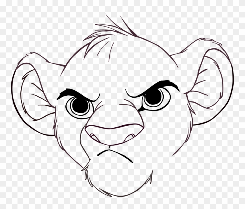 Nice Inspiration Ideas Simba Outline Drawing Rafiki - Simba Drawing Lion King Clipart