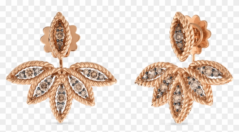 Roberto Coin 18k Rose Gold Brown Diamond Stud - Earrings Clipart