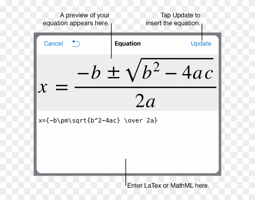 The Equation Dialog, Showing The Quadratic Formula - Inteligencia Logica Matematica Clipart #1320056