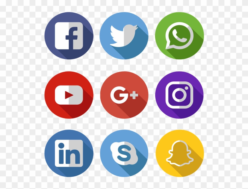 Media Icons Facebook Twitter - Iconos Redes Sociales Png Clipart