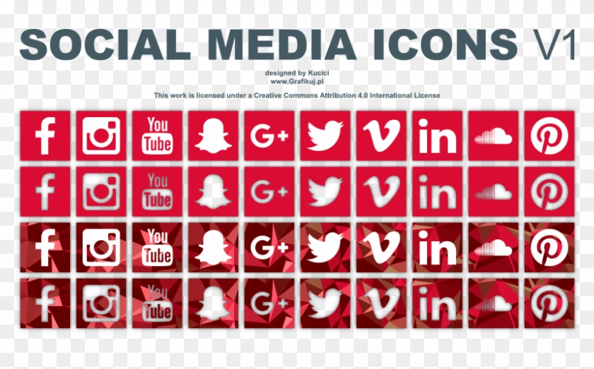 Social Media Vector Icons Set V1 - Marketing Communication Clipart