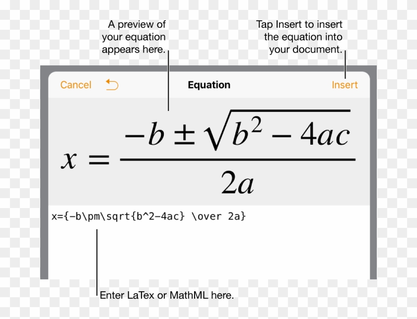 The Equation Editing Dialog, Showing The Quadratic - Formula Clipart #1320324