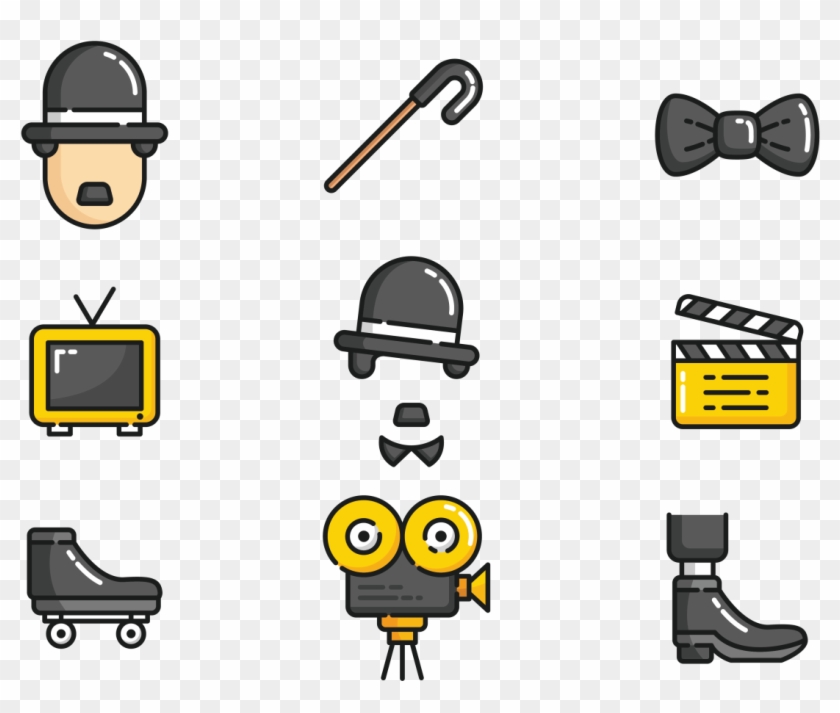 Charlie Chaplin Icons Vector - Cartoon Clipart