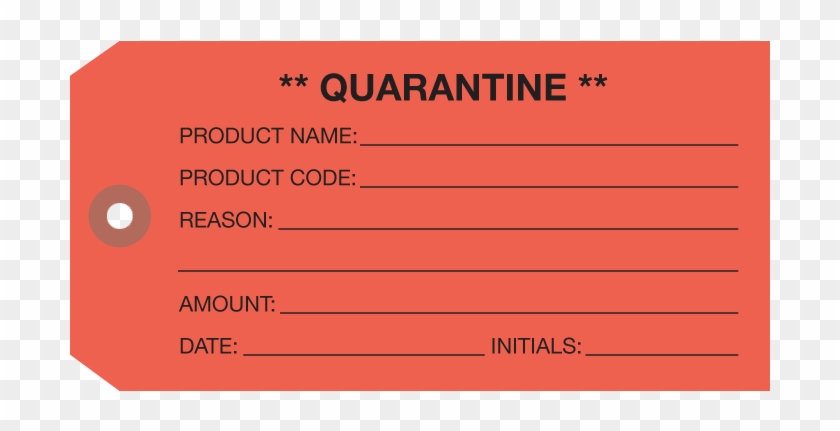 Red Quarantine Hang Tag - Quarantine Tag Clipart