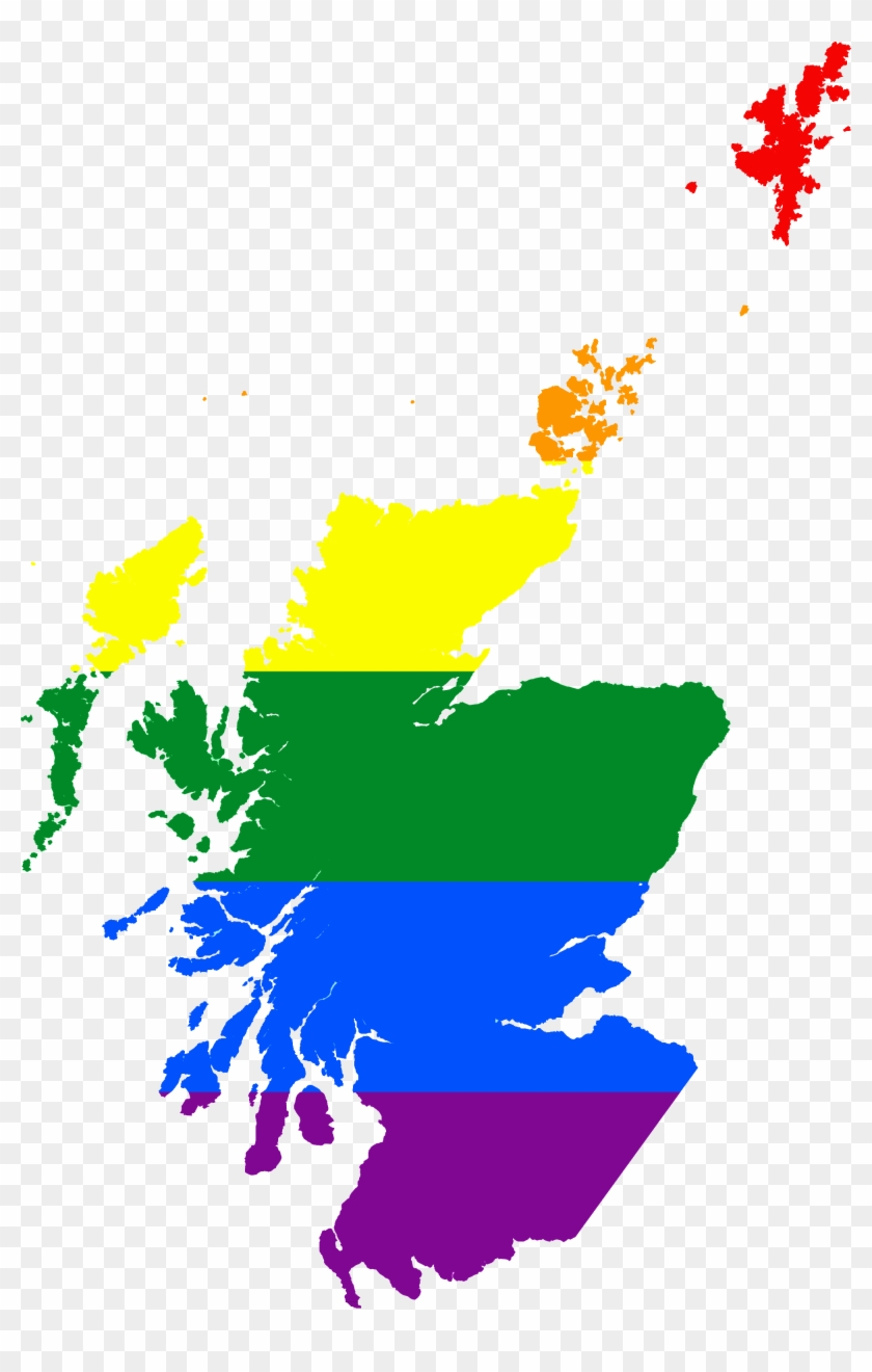 Lgbt Flag Map Of Scotland - Map Of Scotland Transparent Clipart #1320952