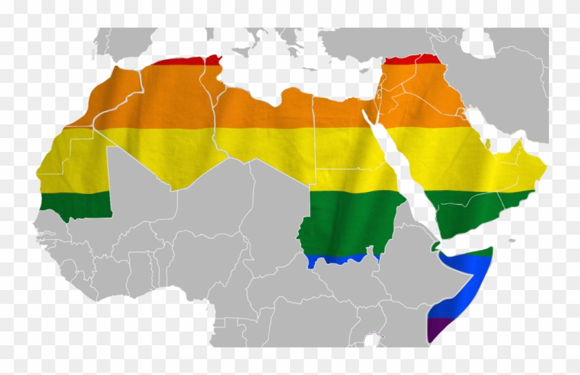 Lgbt In The Arab World - Blank Arab World Map Clipart #1321402