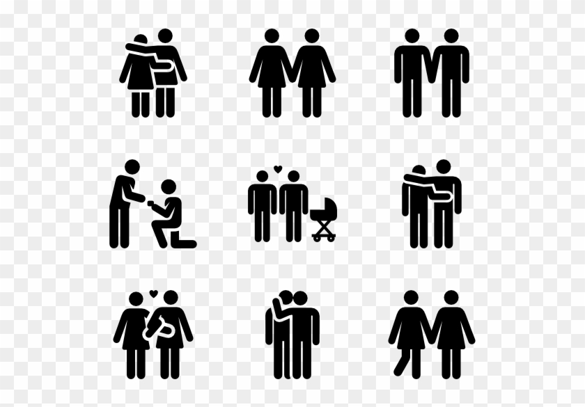 Homosexual Couples Pictograms - Couples Icon Clipart #1321439