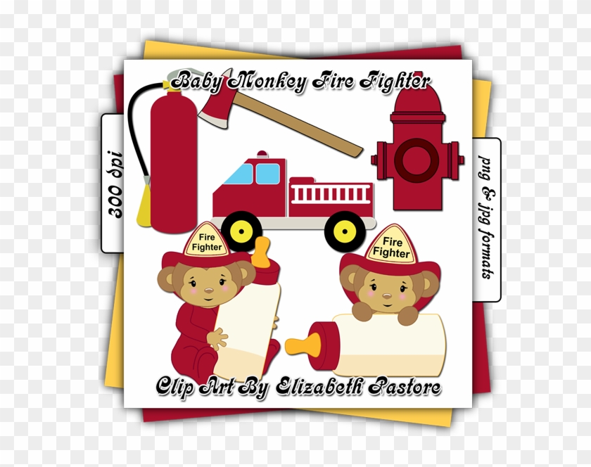 Boy Monkey Clip Art - Firefighter - Png Download