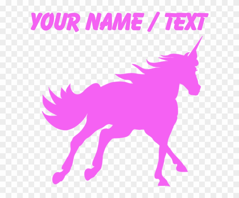Custom Pink Unicorn Silhouette Sports Water Bottle - Running Horse Png Gif Clipart