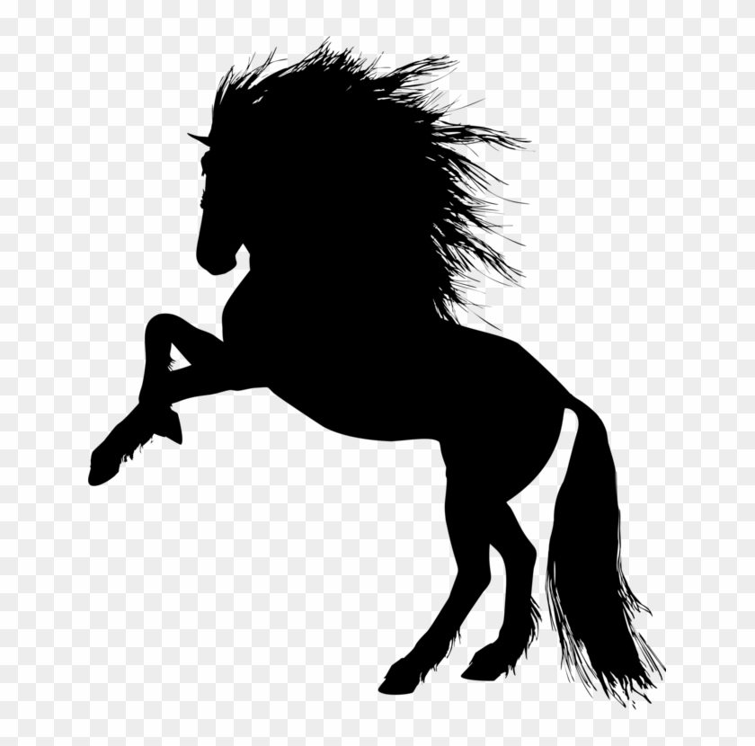 Horse Rearing Unicorn Equestrian Stallion - Stallion Silhouette Clipart #1321884