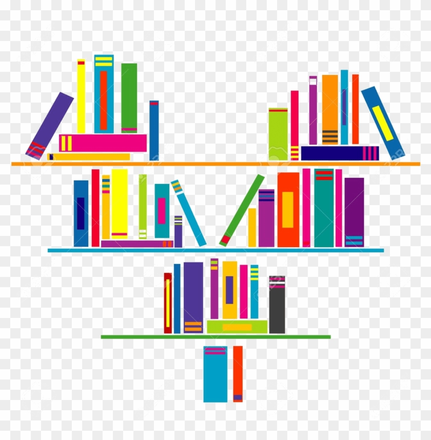 Books On Shelf Clip Art Free - Shelf - Png Download