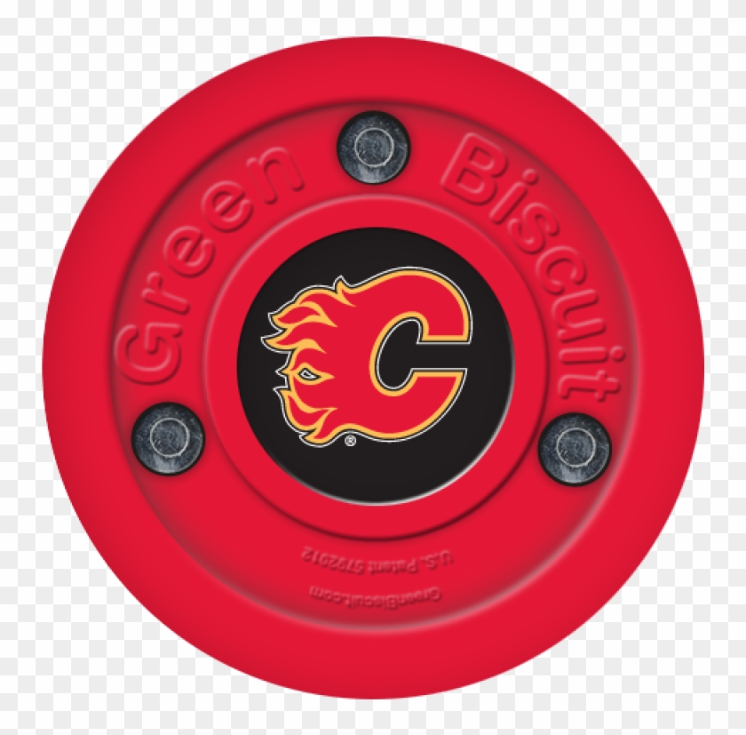 Green Biscuit Calgary Flames Stickhandling Training - Calgary Flames Clipart #1322064