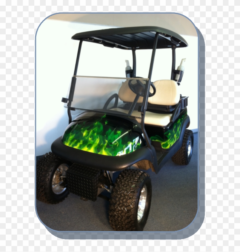 Green Flame Golf Cart Clipart #1322098