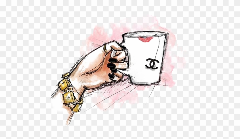 Cup Chanel Illustration Drawing Free Transparent Image - Chanel Drawing Png Clipart