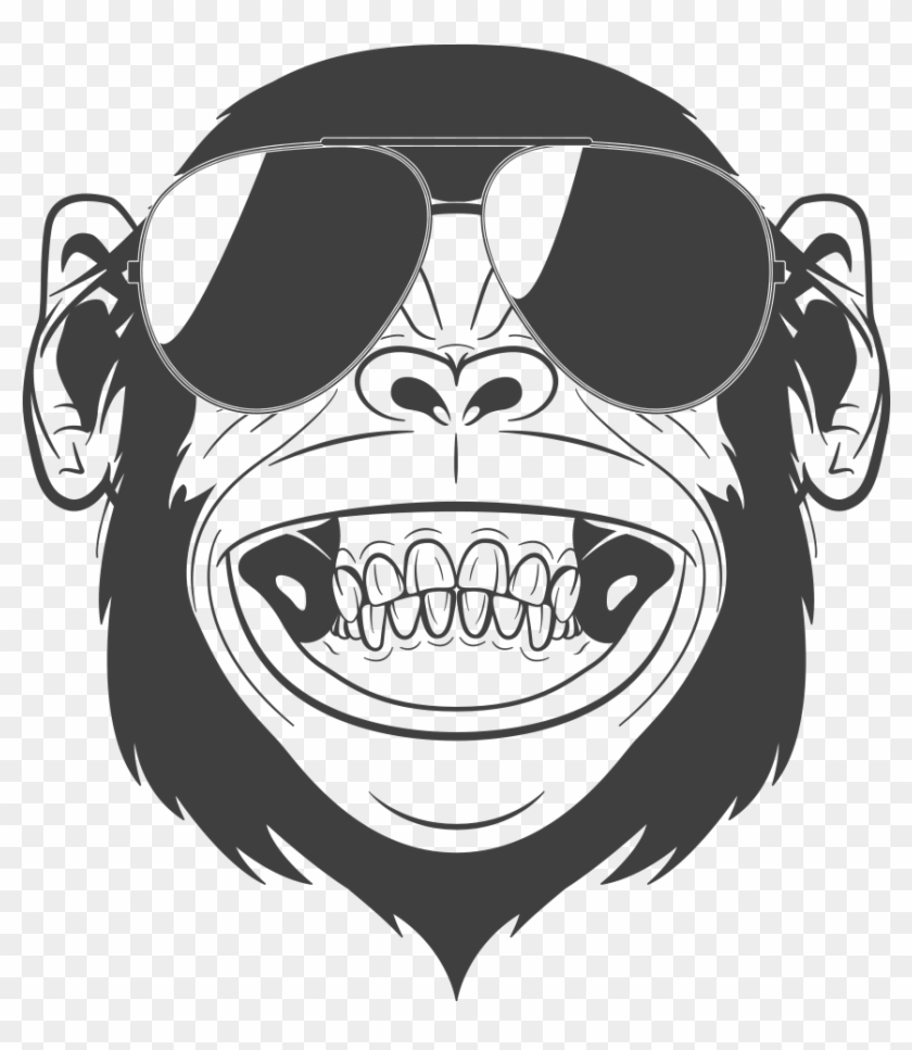 Baby Monkeys Funny Monkey Cartoon Clip Art Monkey Images - Ape With Headphones - Png Download
