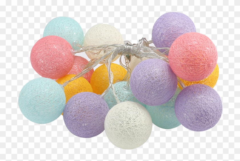 Colorful Led Cotton Ball String Light For Holiday Christmas - Sphere Clipart