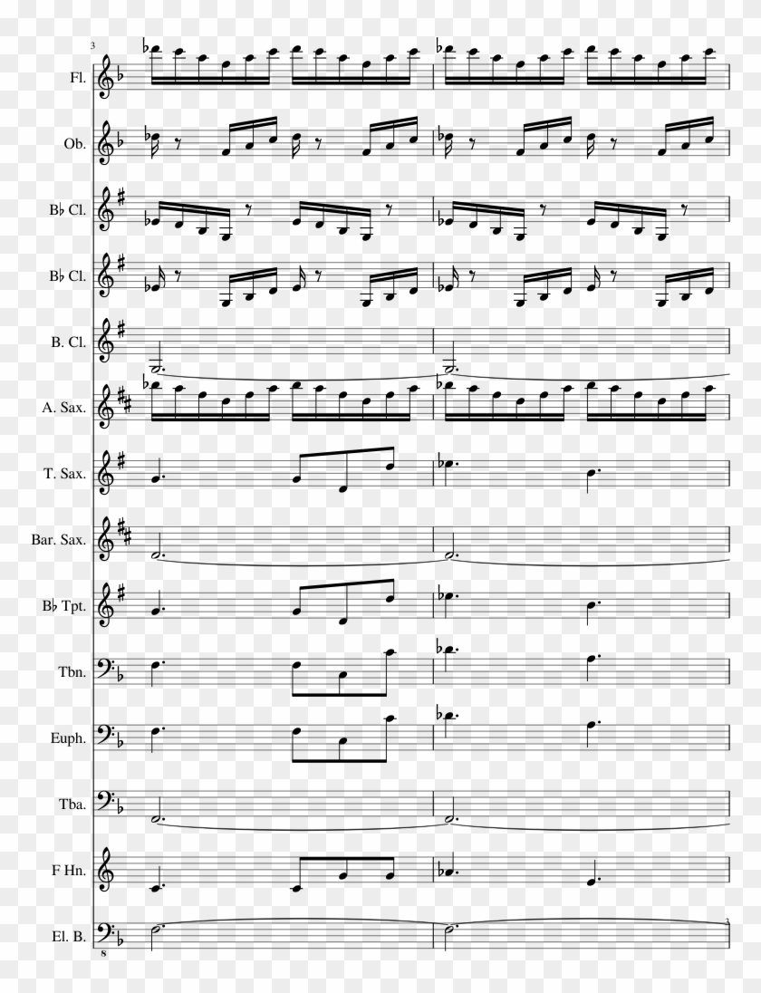 Marvel Studios Fanfare Sheet Music 3 Of 9 Pages - Without Me Flute Sheet Music Clipart