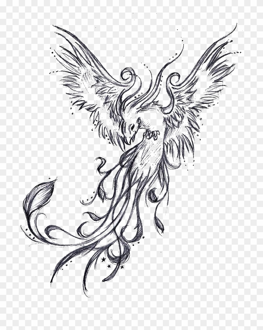 Tattoo Phoenix Sleeve Legendary Drawing Creature Clipart - Phoenix Tattoo - Png Download