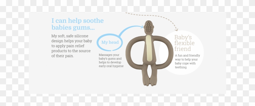 Matchstick Monkey Teething Toy ~ Grey - Graphic Design Clipart
