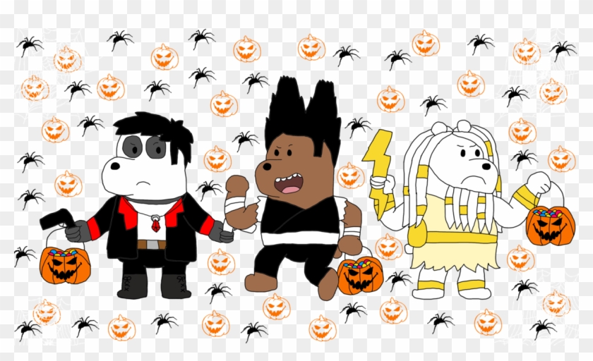 8 Days Before Halloween- We Bare Bears By Princess - Cartoon Clipart