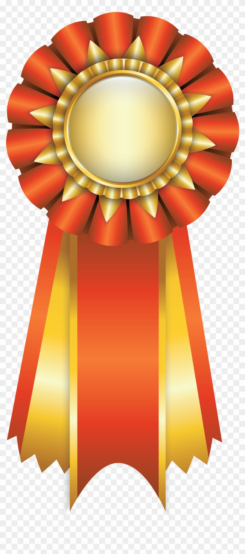 Orange Rosette Ribbon Png Clipart Picture - Blue Ribbon Award Png Transparent Png #1323963