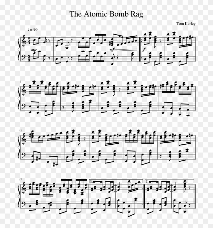 The Atomic Bomb Rag - Sheet Music Clipart #1324861