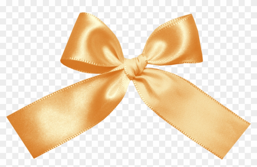 Gold Bow Bow Clipart, Ribbon Hair Ties, Color Naranja, - Gift Wrapping - Png Download #1325055