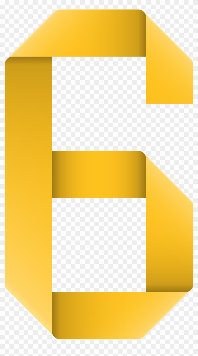 Free Png Download Ribbon Number Six Transparent Clipart - Number Six In Yellow #1325140