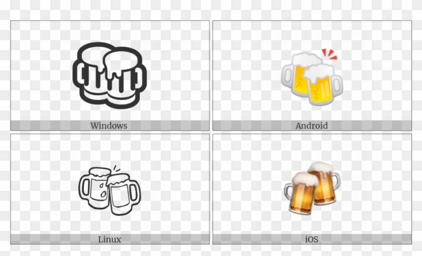 Clinking Beer Mugs On Various Operating Systems - Illustration Clipart
