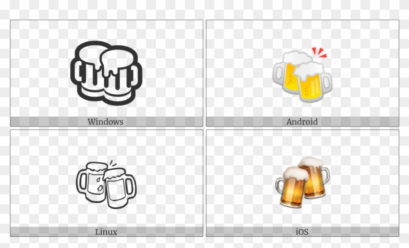 Clinking Beer Mugs On Various Operating Systems - Illustration Clipart #1325234