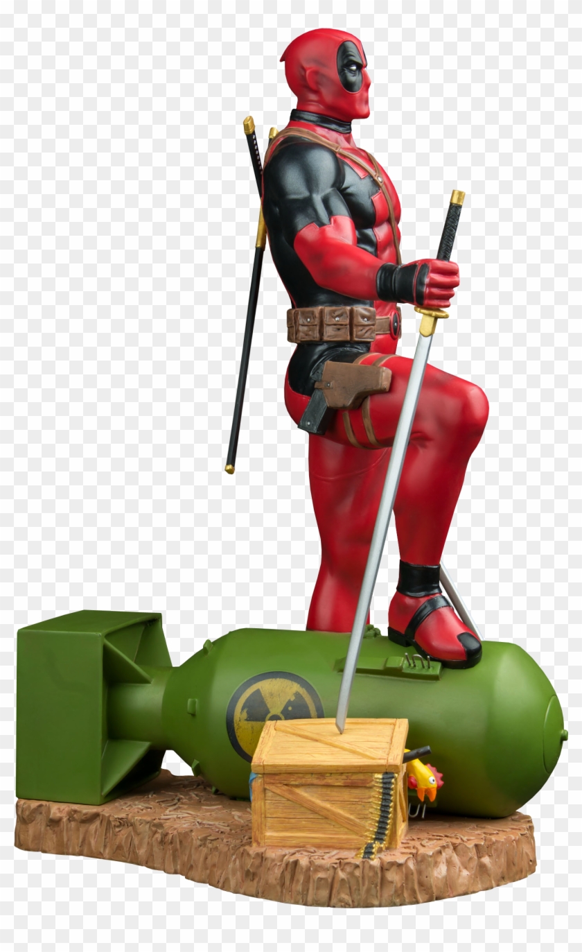 Deadpool On Atom Bomb 1/6th Scale Statue - Deadpool And Black Spiderman Clipart