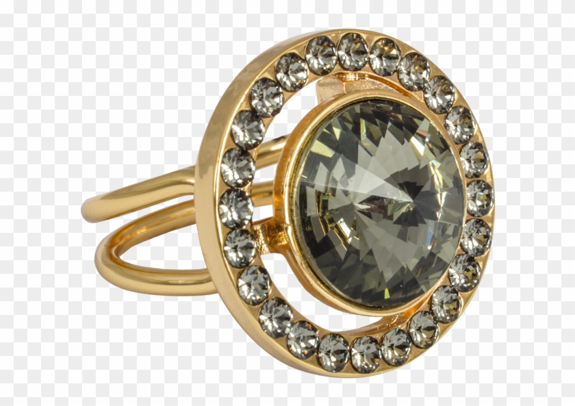 Ioaku Ring Swarovski Gold Smoke - Swarovski Rings Clipart