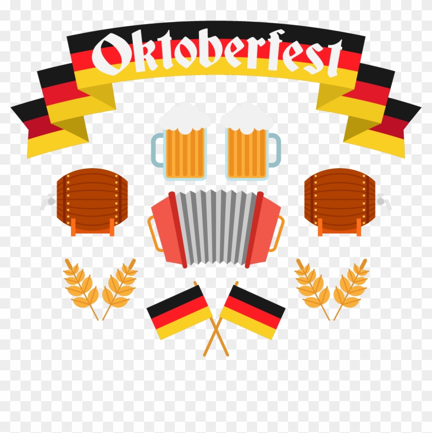 Beer Oktoberfest Clip Art Flat Element - Elementos Oktoberfest - Png Download #1325579