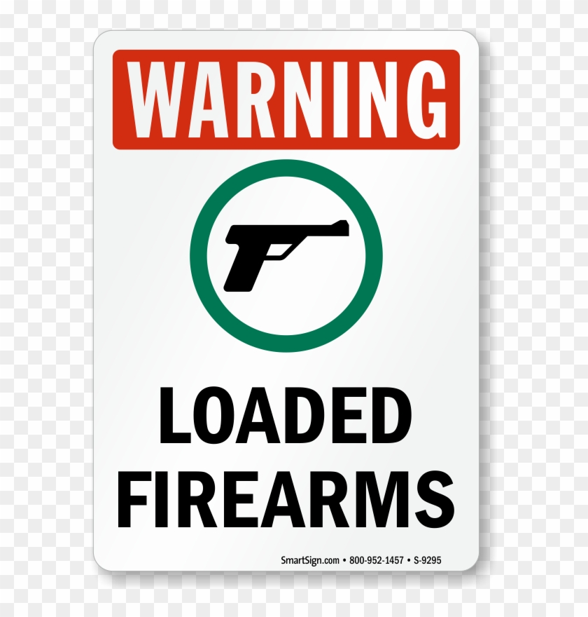 Loaded Firearms Osha Warning Sign With Gun Symbol - Sign Clipart