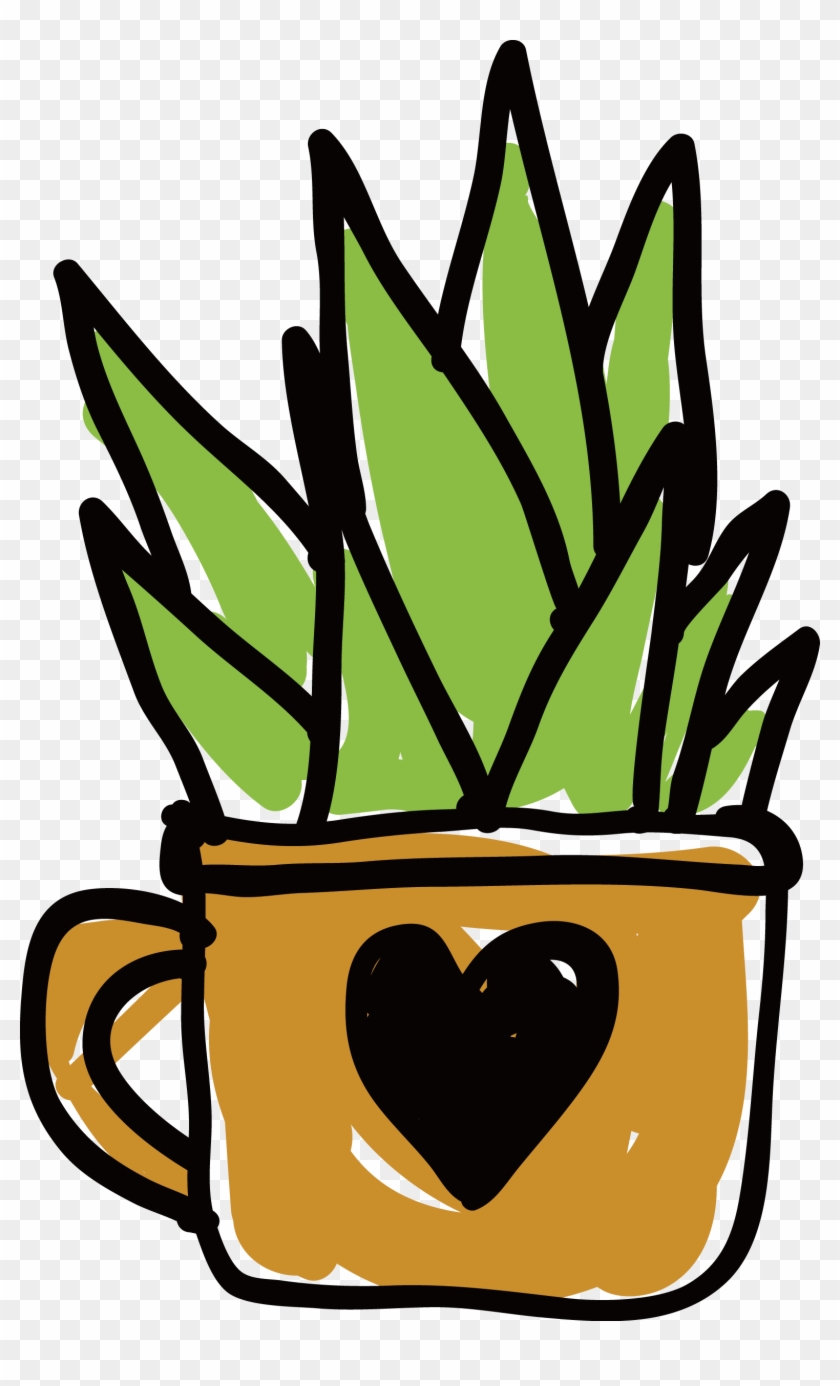 Clipart Clip Art Customized Love Planted Cactus Transprent - Vector Graphics - Png Download