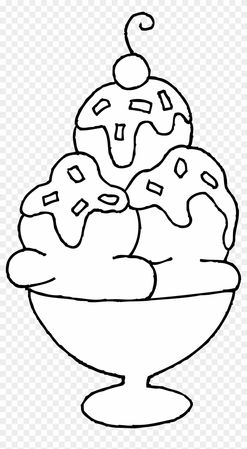 Best Photos Of Ice Cream Bowl Coloring Page - Ice Cream Sundae Drawing Clipart #1327236
