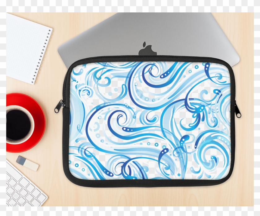 The Wild Blue Swirly Vector Water Pattern Ink-fuzed - Macbook Clipart #1327269