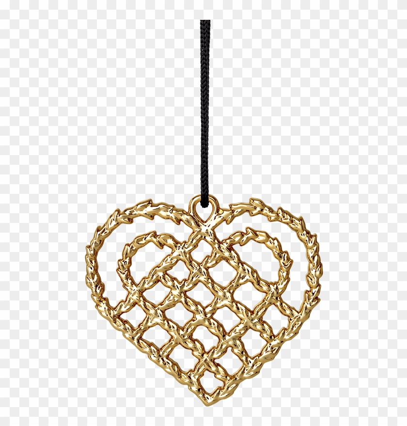 Christmas Heart H7 Gold Plated Karen Blixen - Karen Blixen Julepynt Guld Clipart