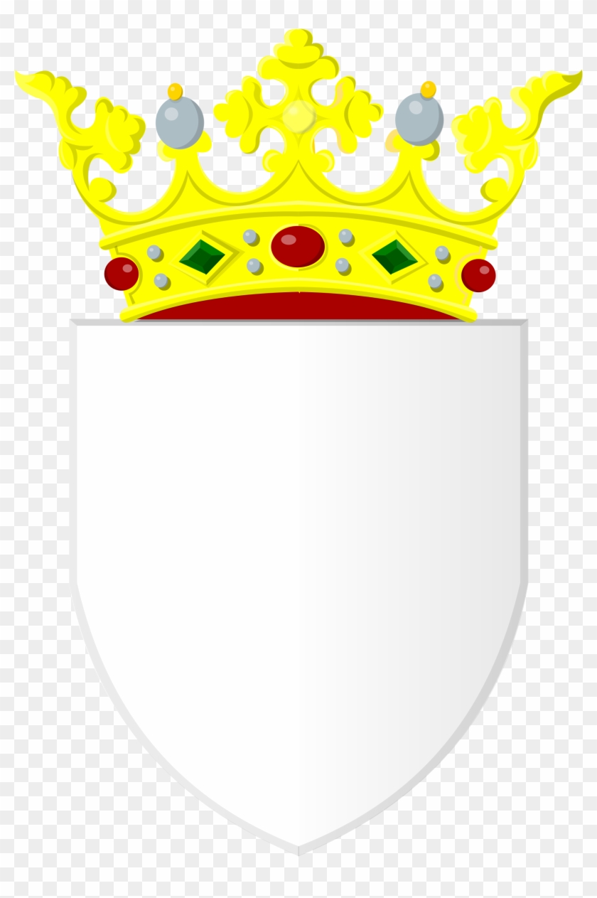 Silver Shield With Golden Crown - Silver Clipart #1328793