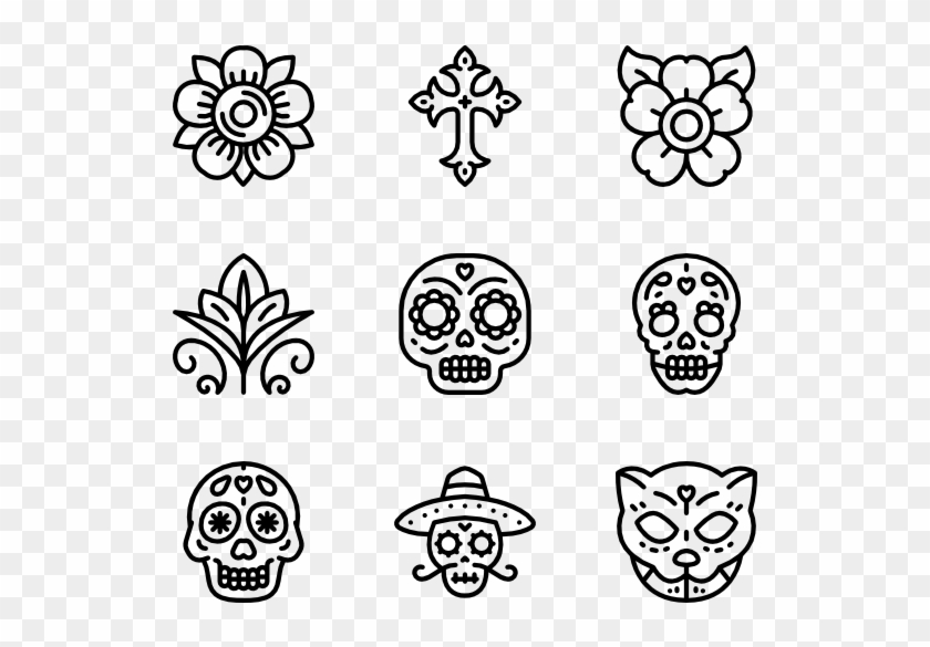 Day Of The Dead - Mexican Skull Icon Clipart #1328902