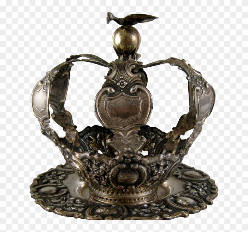 Antique 833 Silver Crown & Stand C - Coroa Espirito Santo Png Clipart