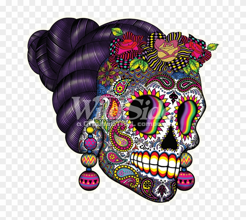 Of Skull Wildside - Day Of The Dead Flag Transparent Png Clipart #1329721