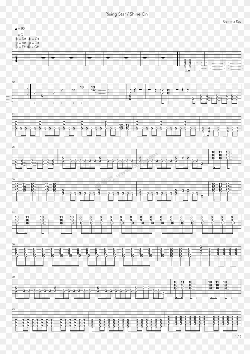 Rising Star Shine On 电吉他第1张- 克羅地亞狂想曲吉他譜 - Sheet Music Clipart
