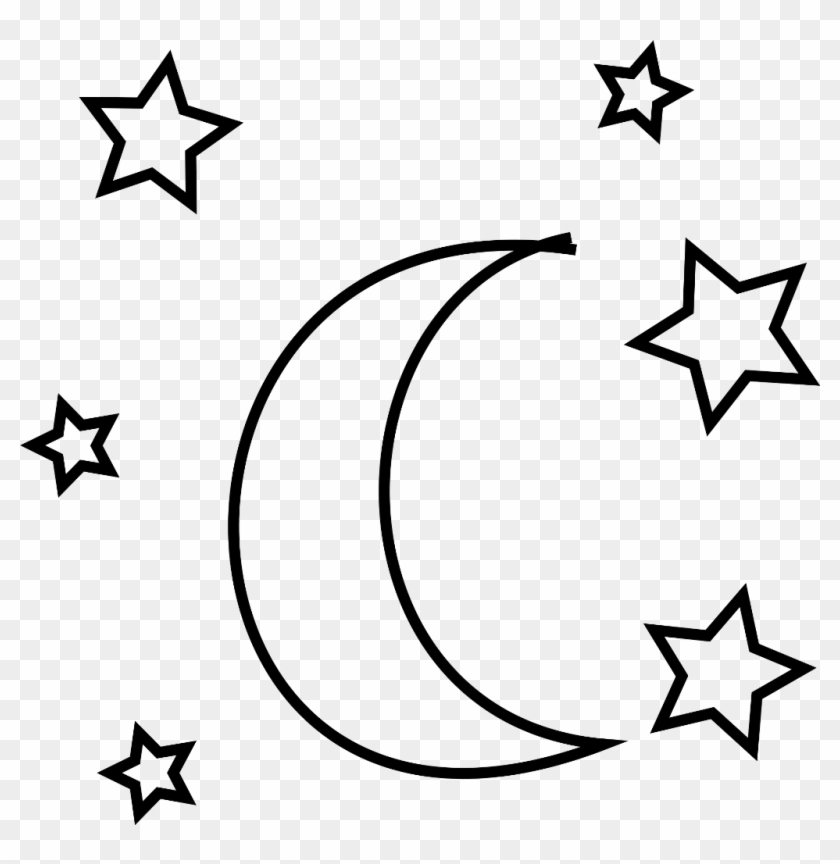 #ftestickers #moon #stars #blackandwhite #doodle - Moon And Star Doodle Clipart