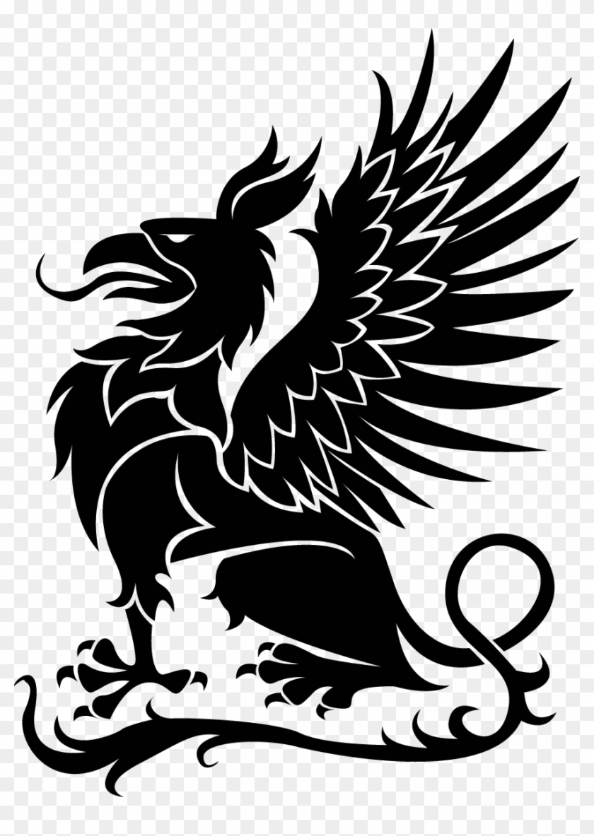 Griffin Black And White Png Clipart #1330274
