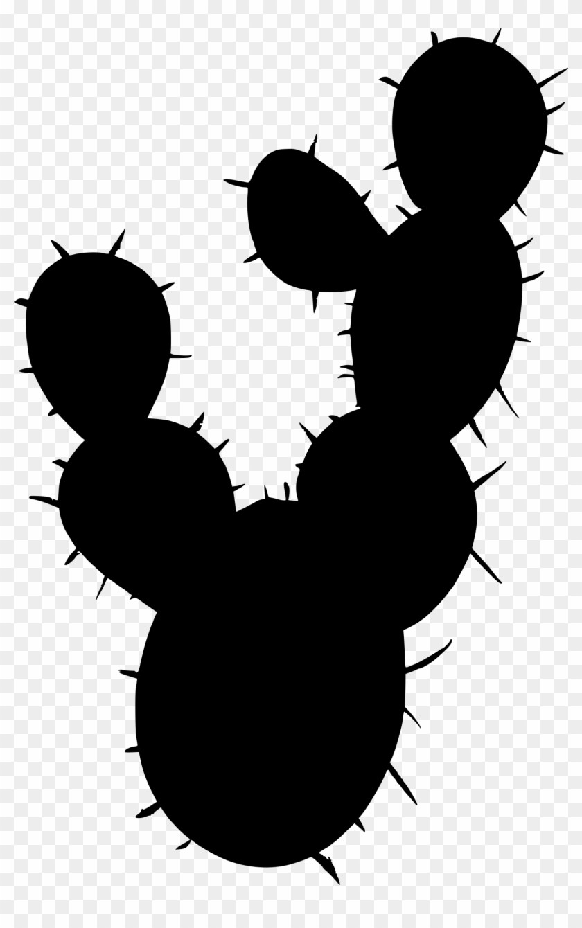 Free Download - Transparent Background Black White Cacti Silhouette Clipart #1330979
