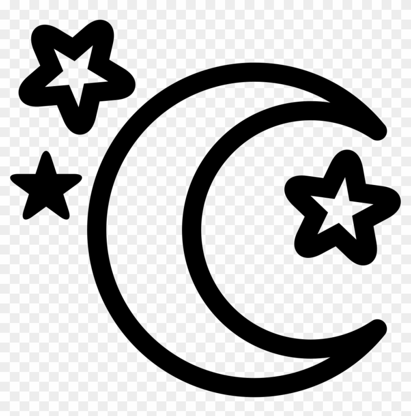 Moon And Stars Comments - Moon And Stars Outline Clipart #1331300