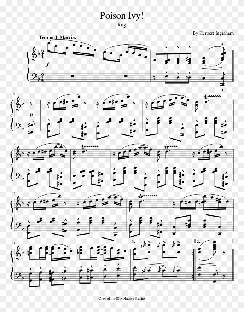 Poison Ivy Rag - Sheet Music Clipart #1332229
