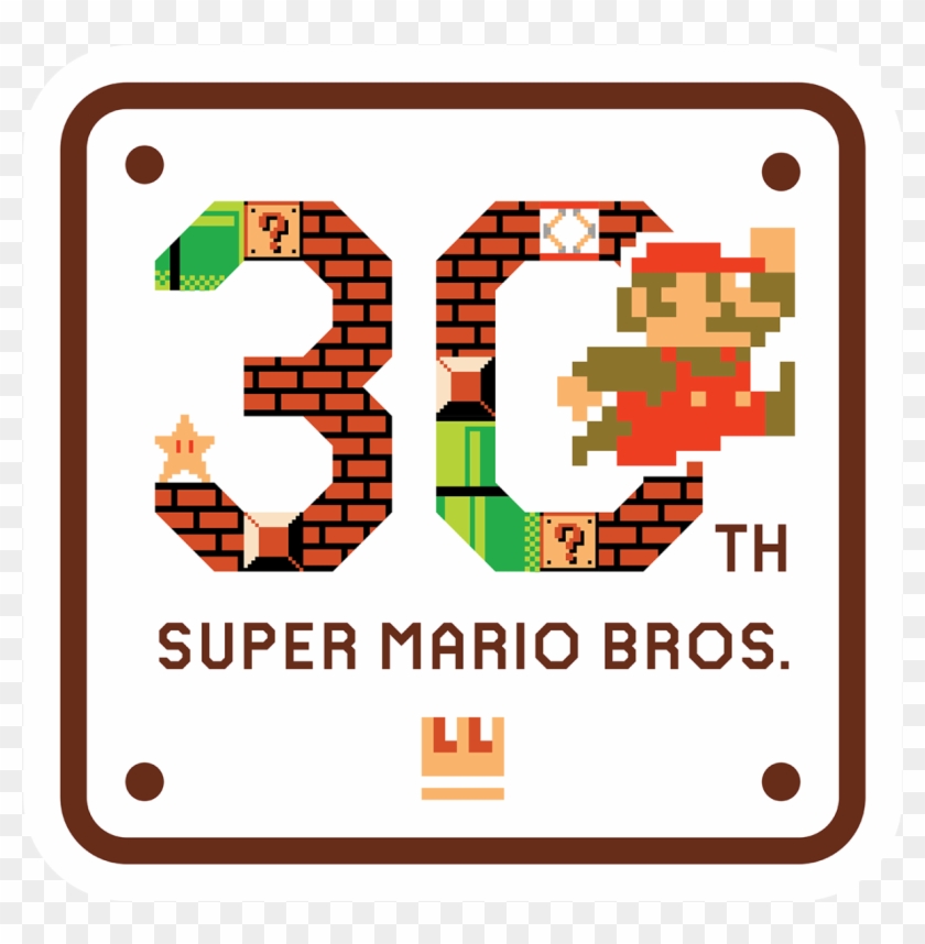 Super Mario Bros - Mario 30th Anniversary Logo Clipart