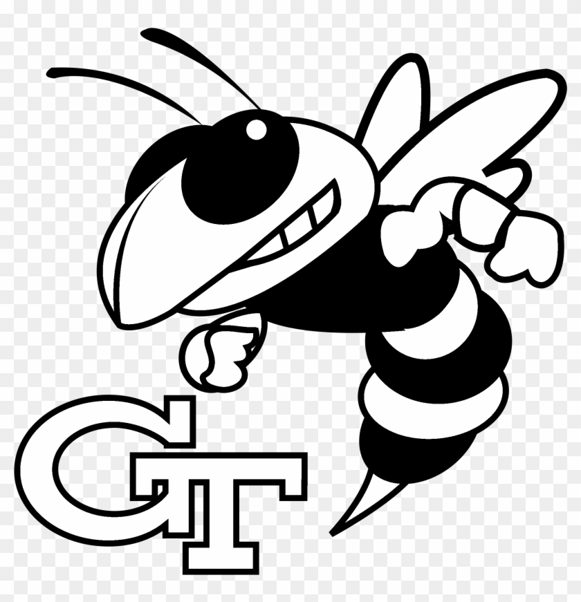 Georgia Tech Yellow Jackets Logo Black And White - Georgia Tech Logo Black And White Clipart #1333214